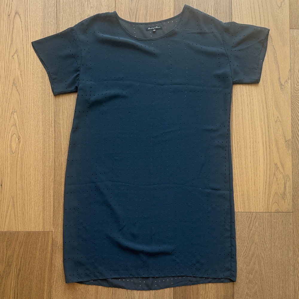 Blue Sheath Mini Dress with Crew Neck for Work